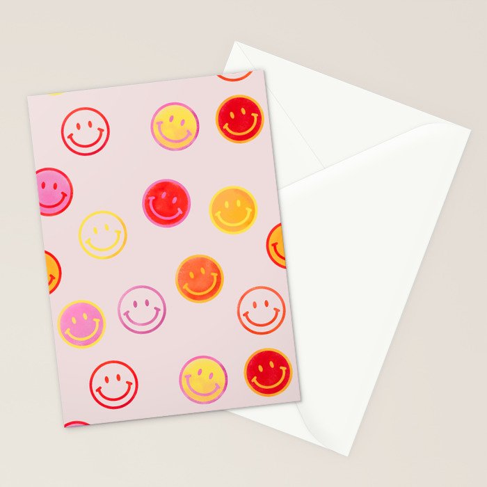 Smiling Faces Pattern Stationery Card Gallery Image 2