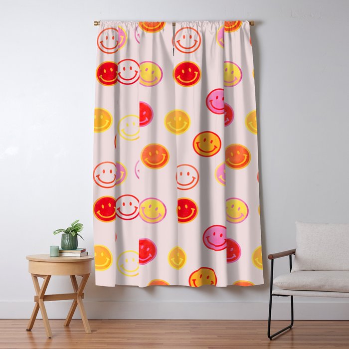 Smiling Faces Pattern Window Curtain Gallery Image 1
