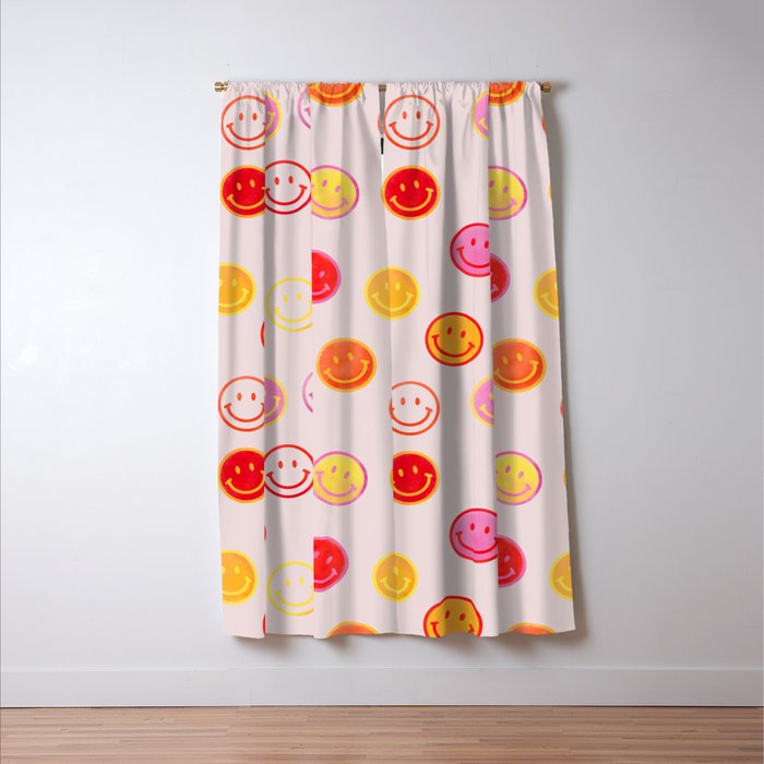 Smiling Faces Pattern Window Curtain Gallery Image 3