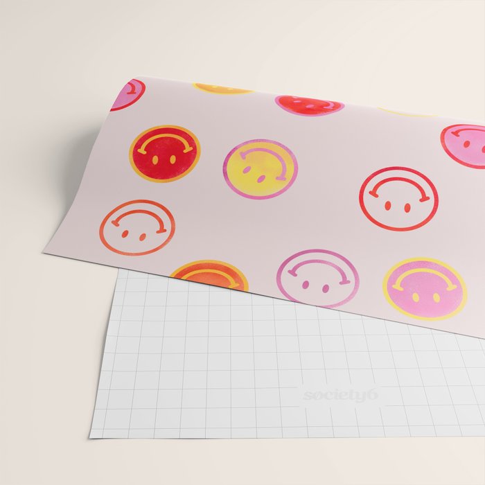 Smiling Faces Pattern Wrapping Paper Gallery Image 2