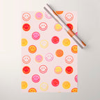 Smiling Faces Pattern Wrapping Paper Gallery Image 1