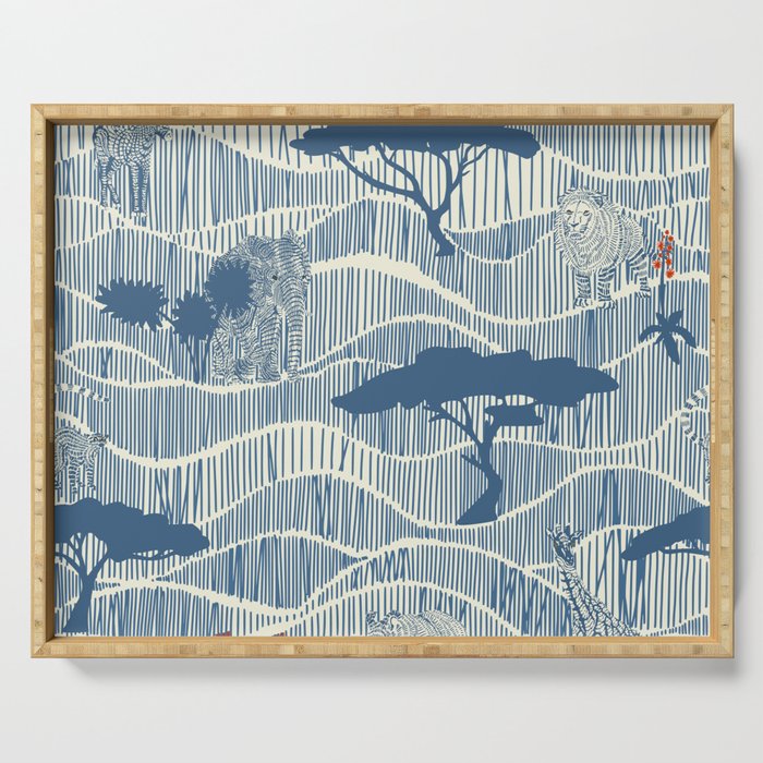 Wildlife Safari Savannah blue Serving Tray Gallery Image 1