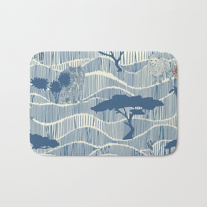Wildlife Safari Savannah blue Bath Mat Gallery Image 1