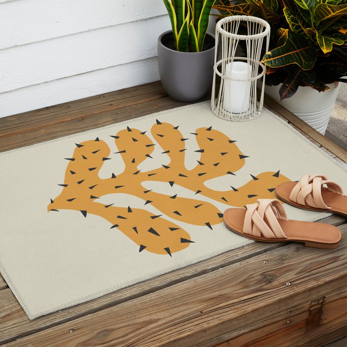 Matisse Inspired Orange Shape Outdoor Rug Gallery Image 2