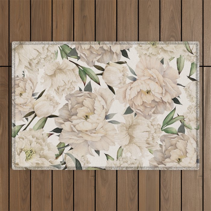 Peonies Pattern Outdoor Rug Gallery Image 1