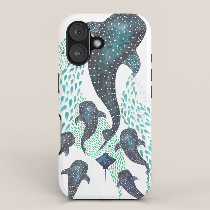 Whale Shark Pod Voyage Ocean Print iPhone Case Gallery Image 1