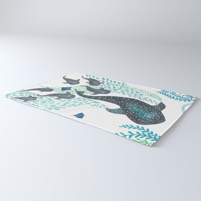 Whale Shark Pod Voyage Ocean Print Rug Gallery Image 3