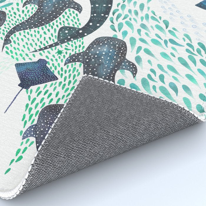 Whale Shark Pod Voyage Ocean Print Rug Gallery Image 4