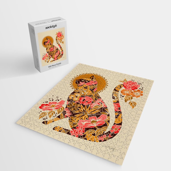 Porcelain Cat - 70s Palette Jigsaw Puzzle Gallery Image 2