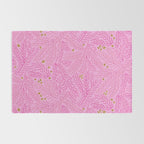 Winter Berries & Pine Branches in Pink & Gold Rug Gallery Image 2