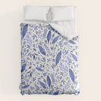 Delft Blue Floral Chinoiserie Foliage_Bloomartgallery Comforter Gallery Image 6