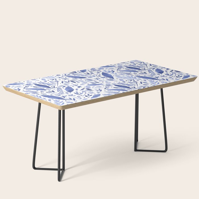Delft Blue Floral Chinoiserie Foliage_Bloomartgallery Coffee Table Gallery Image 1