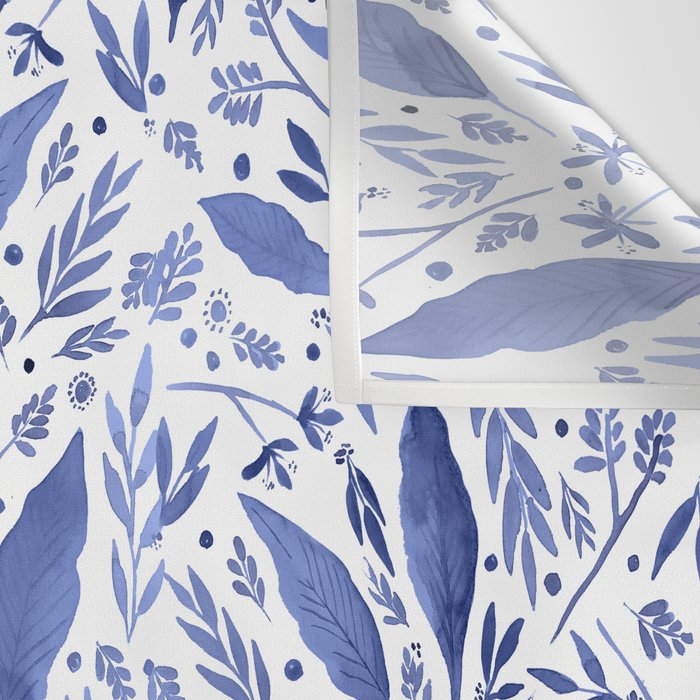 Delft Blue Floral Chinoiserie Foliage_Bloomartgallery Wall Tapestry Gallery Image 3