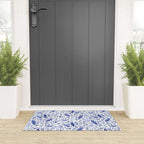 Delft Blue Floral Chinoiserie Foliage_Bloomartgallery Welcome Mat Gallery Image 3