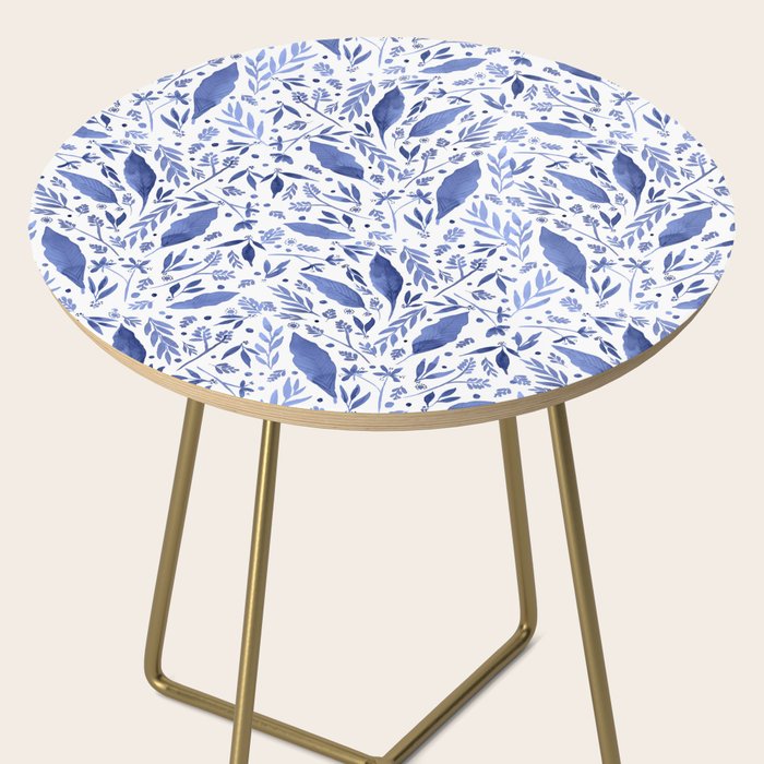 Delft Blue Floral Chinoiserie Foliage_Bloomartgallery Side Table Gallery Image 2