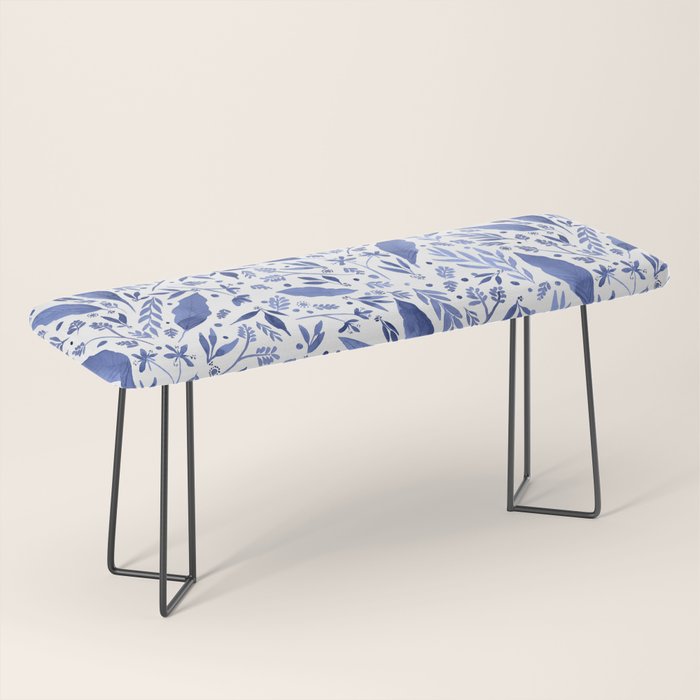 Delft Blue Floral Chinoiserie Foliage_Bloomartgallery Bench Gallery Image 1