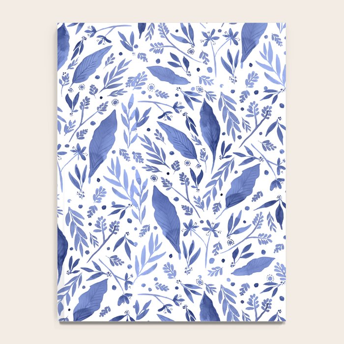 Delft Blue Floral Chinoiserie Foliage_Bloomartgallery Notebook Gallery Image 4