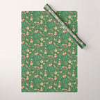 Swedish Floral - Green Wrapping Paper Gallery Image 1
