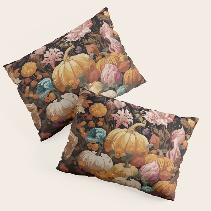 Patchwork of Autumn Pumpkin Art Pillow Sham Gallery Image 1
