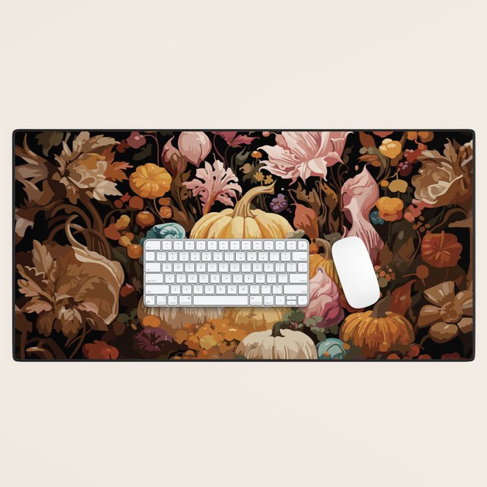 Patchwork of Autumn Pumpkin Art Desk Mat Gallery Image 1