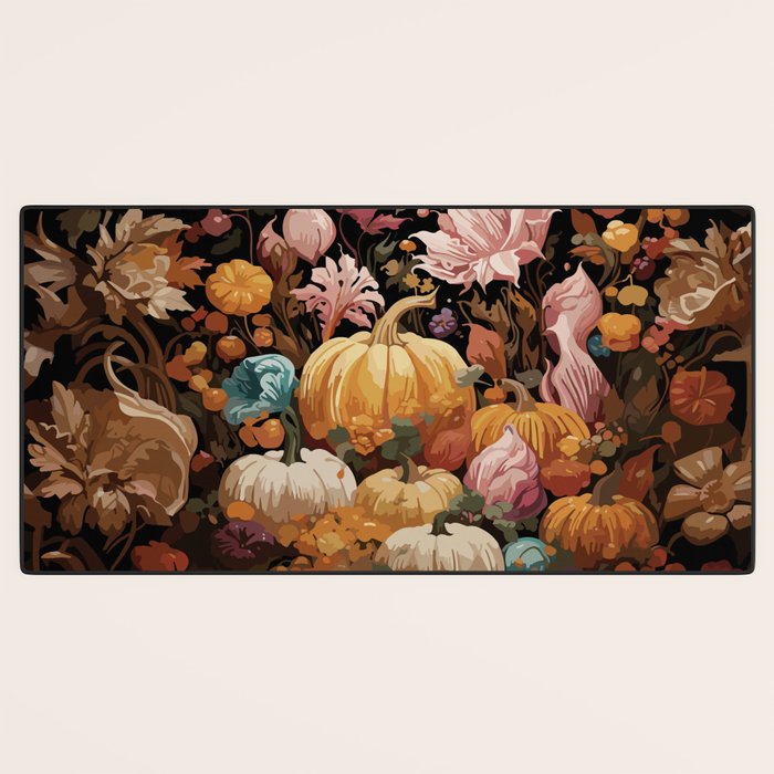 Patchwork of Autumn Pumpkin Art Desk Mat Gallery Image 3