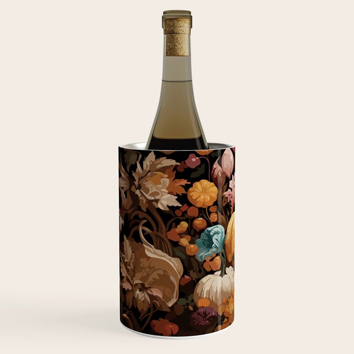 Patchwork of Autumn Pumpkin Art Wine Chiller Gallery Image 2