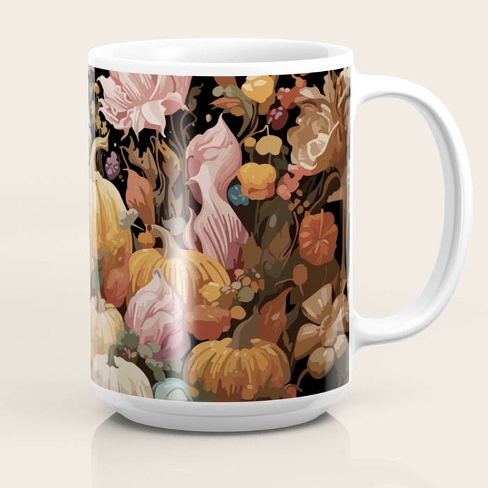 Patchwork of Autumn Pumpkin Art Coffee Mug Gallery Image 2