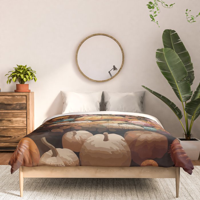 Patchwork of Autumn Pumpkin Art Comforter Gallery Image 3