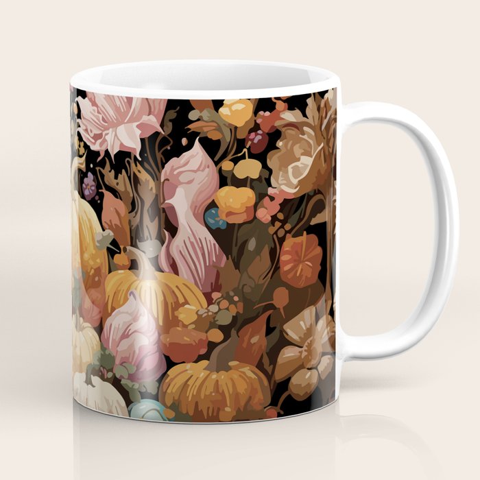 Patchwork of Autumn Pumpkin Art Coffee Mug Gallery Image 1