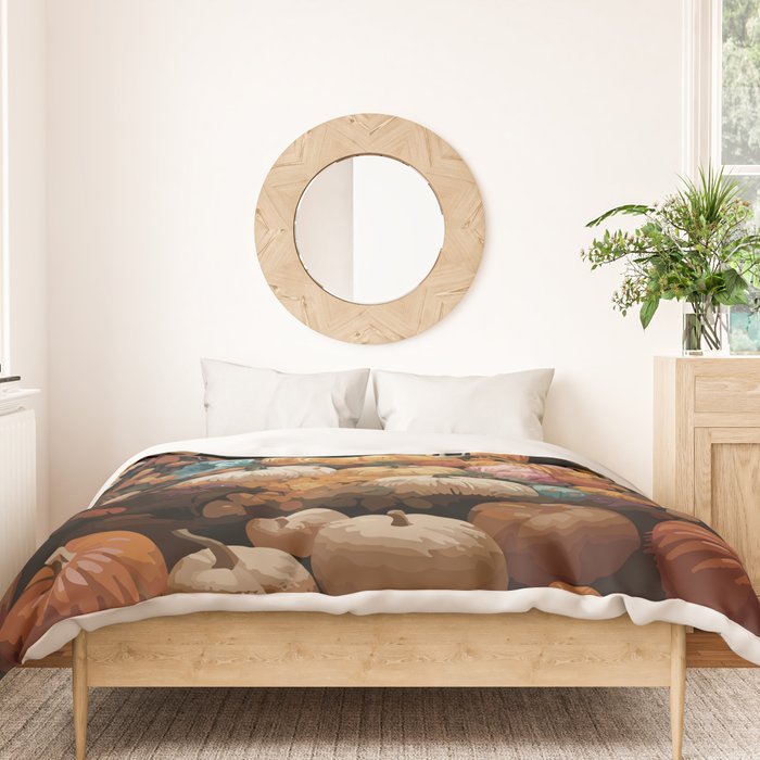 Patchwork of Autumn Pumpkin Art Duvet Cover Gallery Image 3