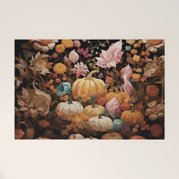Patchwork of Autumn Pumpkin Art Welcome Mat Gallery Image 1