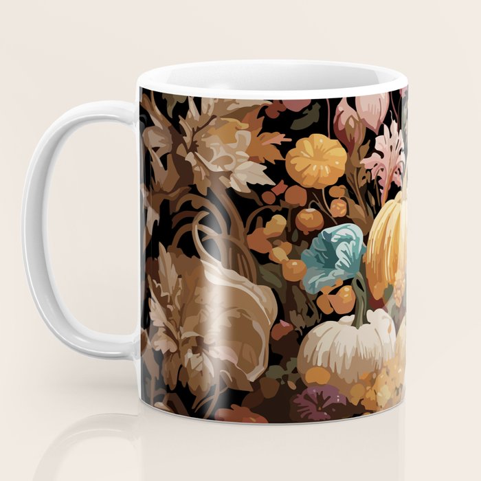 Patchwork of Autumn Pumpkin Art Coffee Mug Gallery Image 3