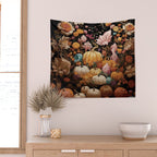Patchwork of Autumn Pumpkin Art Wall Tapestry Gallery Image 2