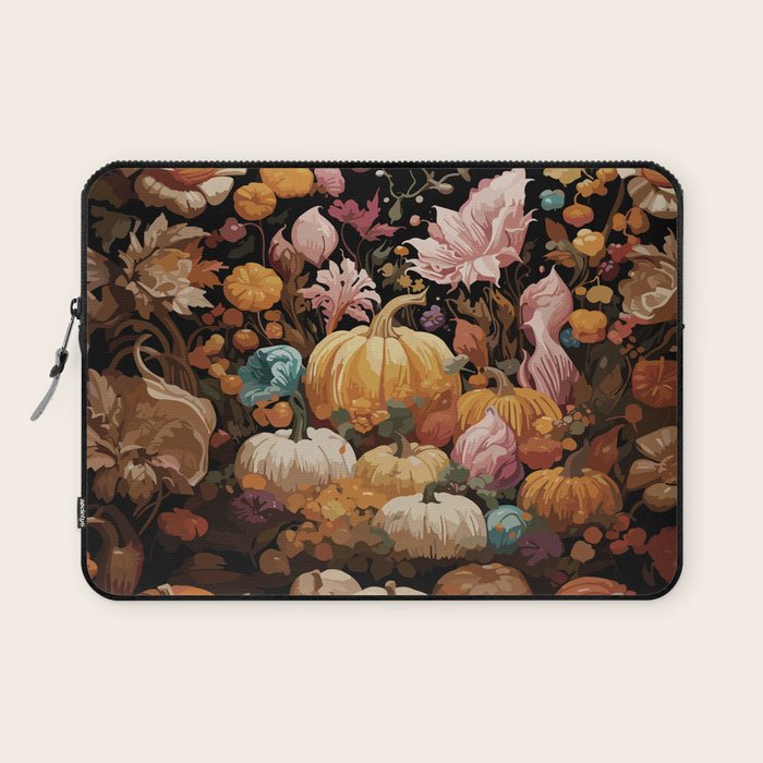 Patchwork of Autumn Pumpkin Art Laptop Sleeve Gallery Image 1
