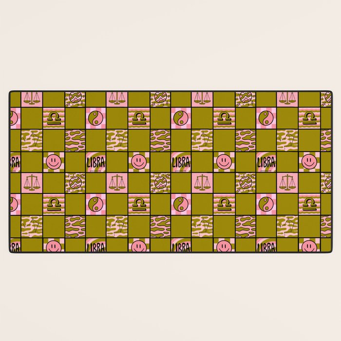 Libra Checkered Print Desk Mat Gallery Image 3