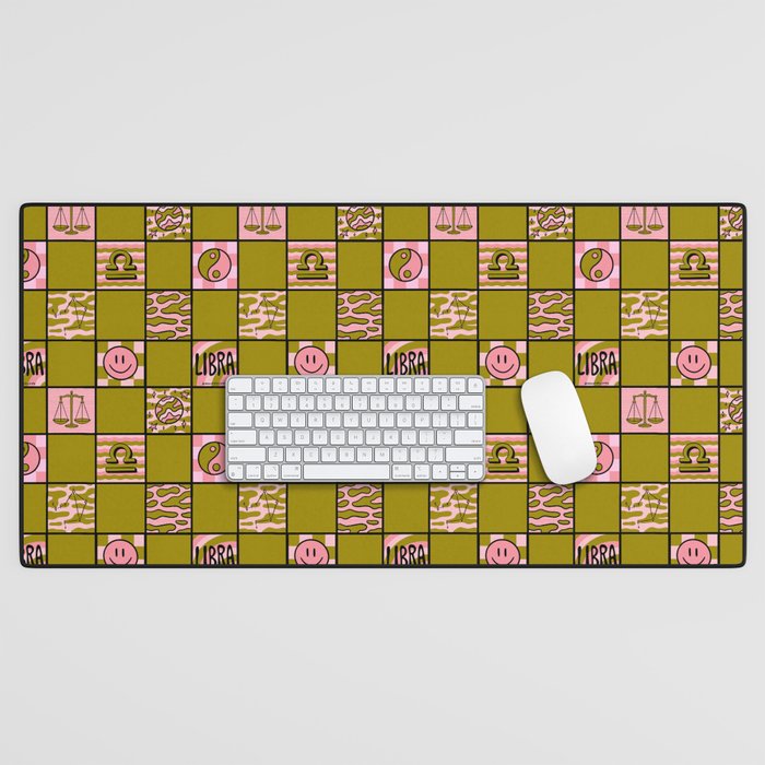 Libra Checkered Print Desk Mat Gallery Image 1