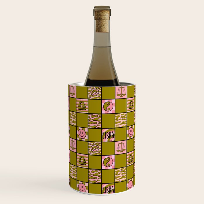 Libra Checkered Print Wine Chiller Gallery Image 1