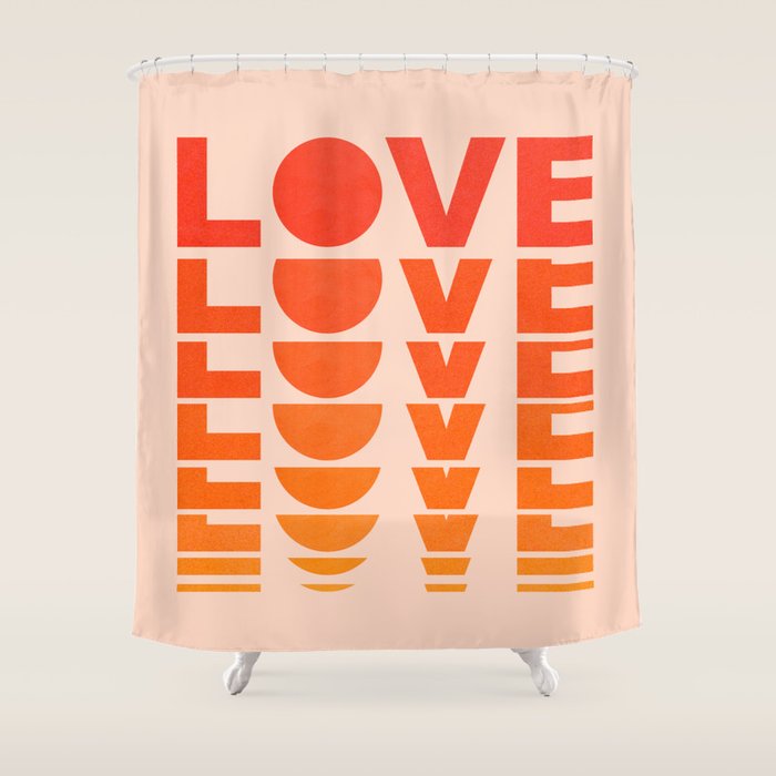 Abstraction_LOVE_SUNSET_Minimalism_001 Shower Curtain Gallery Image 1