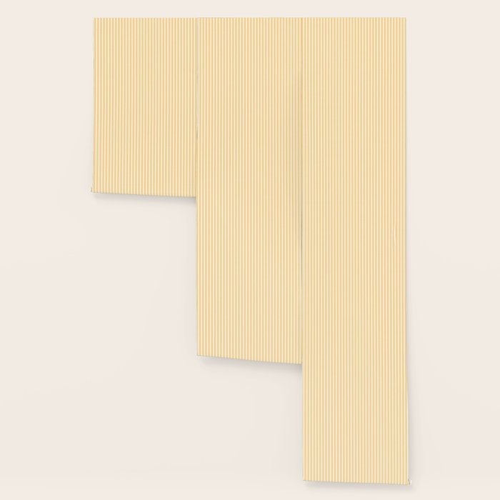 Trendy Large Yellow Butter French Mattress Ticking Double Stripes Wallpaper Gallery Image 3