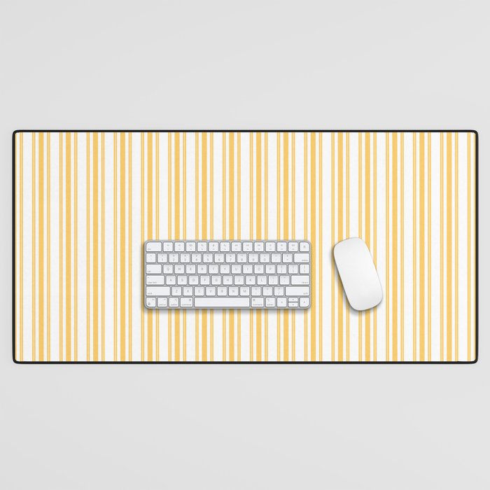 Trendy Large Yellow Butter French Mattress Ticking Double Stripes Desk Mat Gallery Image 1