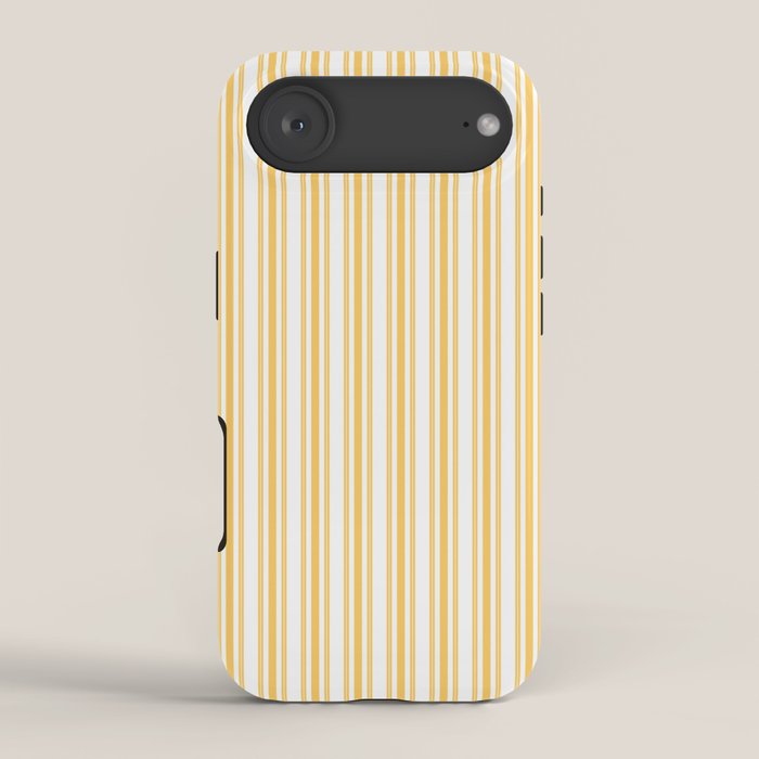 Trendy Large Yellow Butter French Mattress Ticking Double Stripes iPhone Case Gallery Image 2