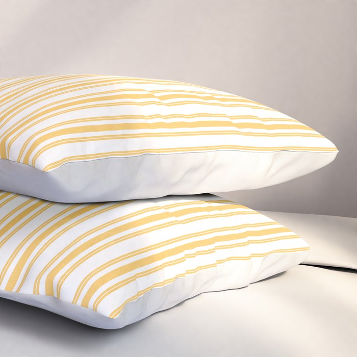 Trendy Large Yellow Butter French Mattress Ticking Double Stripes Pillow Sham Gallery Image 3