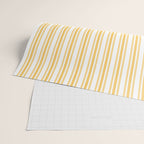 Trendy Large Yellow Butter French Mattress Ticking Double Stripes Wrapping Paper Gallery Image 2