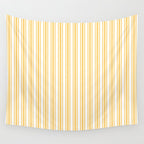 Trendy Large Yellow Butter French Mattress Ticking Double Stripes Wall Tapestry Gallery Image 4