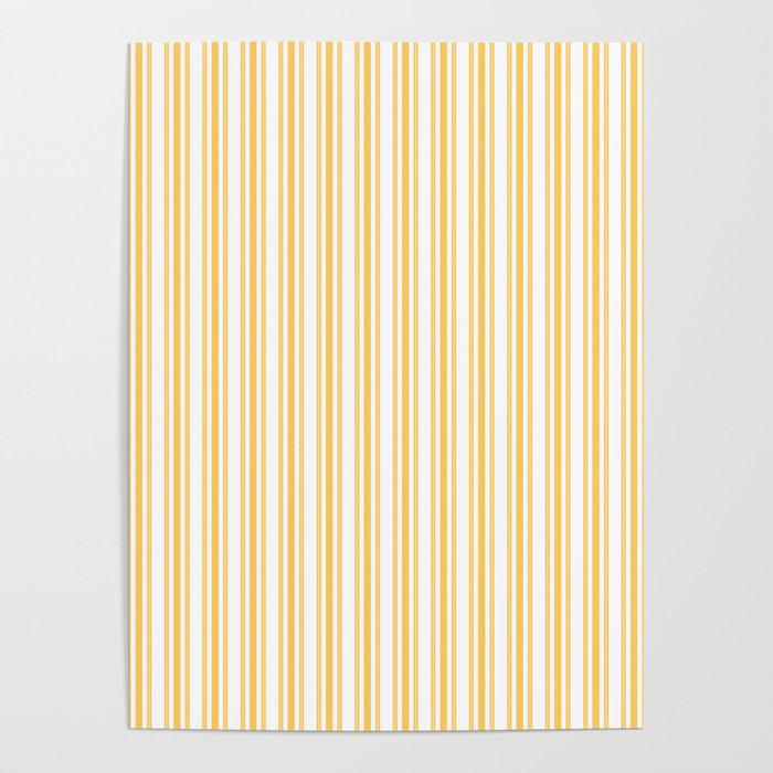 Trendy Large Yellow Butter French Mattress Ticking Double Stripes Poster Gallery Image 4