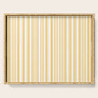 Trendy Large Yellow Butter French Mattress Ticking Double Stripes Serving Tray Gallery Image 1