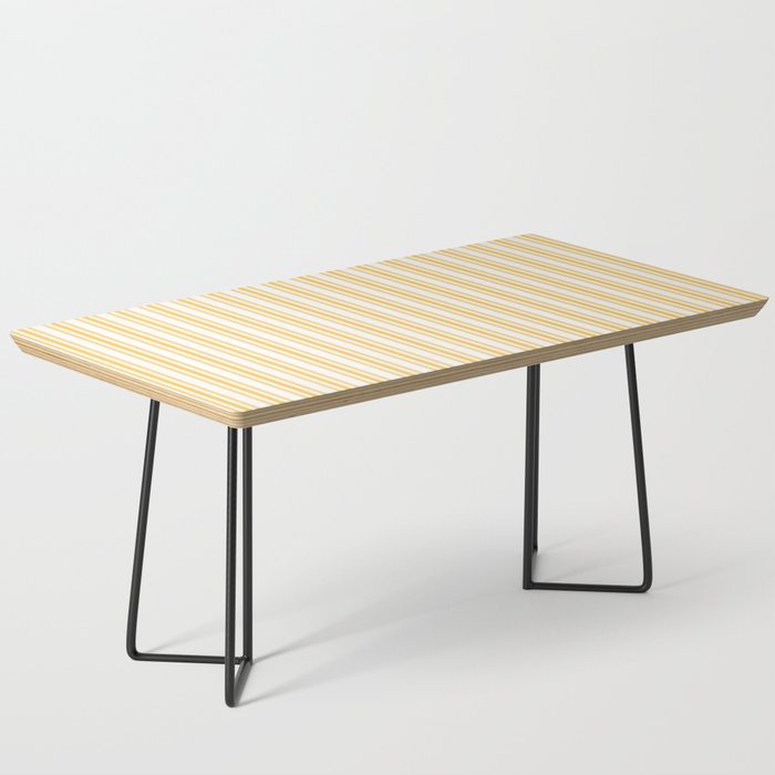 Trendy Large Yellow Butter French Mattress Ticking Double Stripes Coffee Table Gallery Image 1