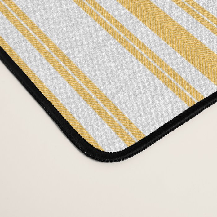 Trendy Large Yellow Butter French Mattress Ticking Double Stripes Desk Mat Gallery Image 4
