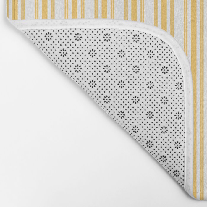 Trendy Large Yellow Butter French Mattress Ticking Double Stripes Bath Mat Gallery Image 2