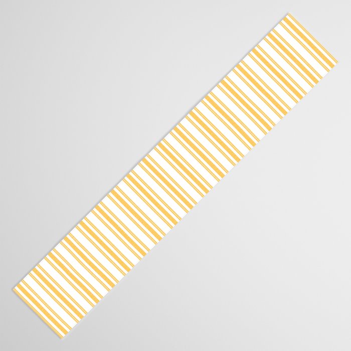 Trendy Large Yellow Butter French Mattress Ticking Double Stripes Table Runner Gallery Image 3